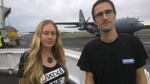Alice Banfield and Andrew Finlay were on the second Air Force Hercules flight carrying aid to Vanuatu. They will link in with the National Disaster Management Office in Vila.